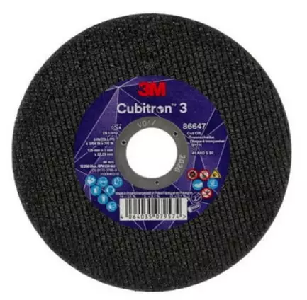 3M CUBITRON 3 HIOMALAIKKA 125 x 1 x 22,23 MM - Katkaisulaikat metallille - 34380 - 1