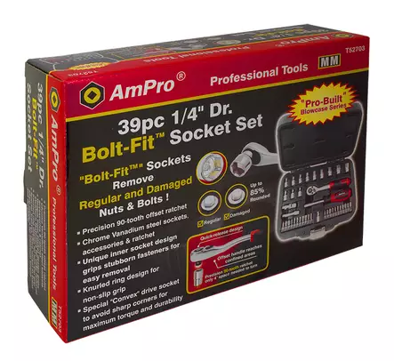 TYÖKALUSARJA 1/4" 39-OS. BOLT-FIT - Hylsysarjat 1/4" vääntiöllä - 7730 - 2