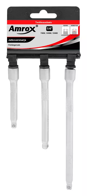 JATKOVARSISARJA 1/4" 3-OS. WOBBLE - Jatkovarret, vääntimet ja adapterit - 15050 - 1