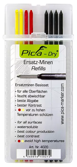 MERKINTÄKYNÄN LYIJY DRY MUSTA/PUN/KELT - Merkintätuotteet - 2660 - 1