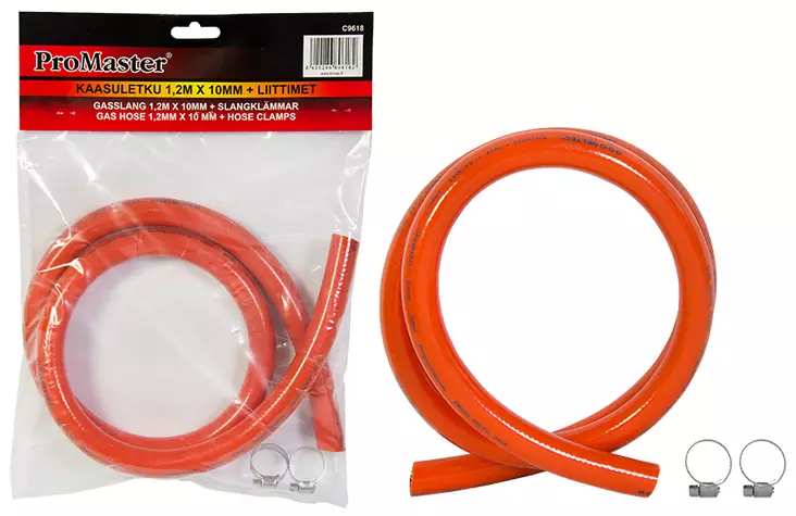 NESTEKAASULETKU 1,2M X 10MM + LIITTIMET EN16436 - Kaasuletkut - 7190 - 1