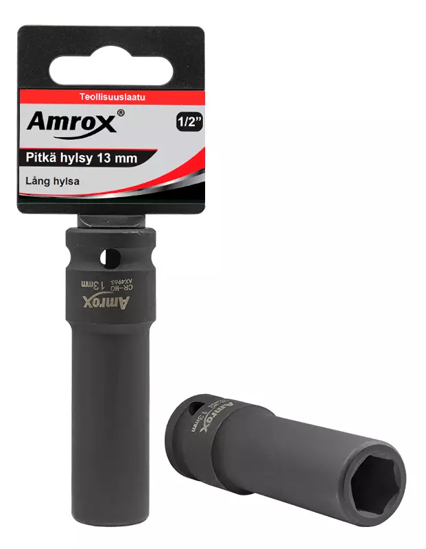 PITKÄT VOIMAHYLSYT 1/2" 6PT Amrox - Voimahylsy 1/2" pitkä - 15820 - 1
