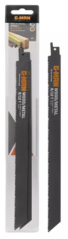 PURKUTERÄ BI-METALLI 300x19x1,3mm 8-12TPI 2 Kpl GM - Kuvio- ja puukkosahanterät - 16260 - 1