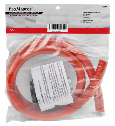 MATALAPAINESÄÄDIN + NESTEKAASULETKU 1,2 M - Kaasuletkut - 34351 - 2