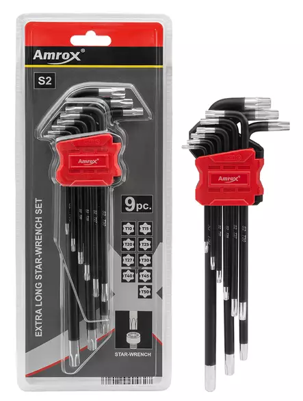 PITKÄ TORX-AVAINSARJA 9-OS. S2 - Torx ja XZN-avaimet ja sarjat - 34361 - 1