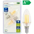 LED-POLTTIMO 4W E14 2700K 400LM CANDLE FILA 2-PACK - LED lamput E14 - 6261 - 1