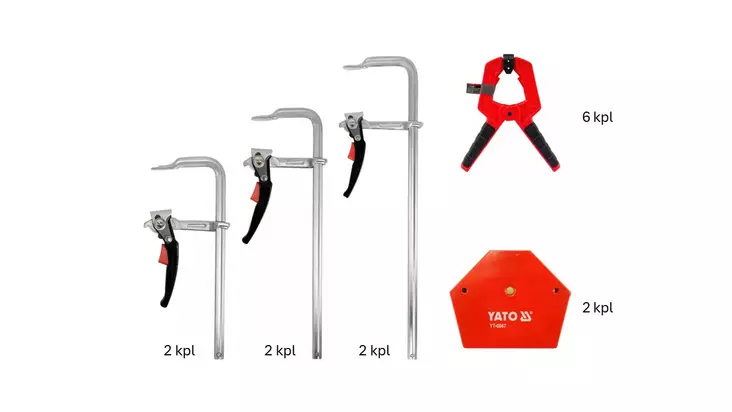 HD-PIKAPURISTIMET PAKETTI 12KPL+2kpl magneettia - Puristimet - 31401 - 1