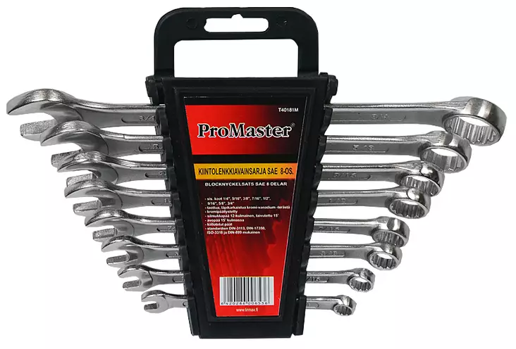 KIINTOLENKKIAVAINSARJA 8-OS. SAE1/4"-3/4 - Kiinto- ja räikkälenkkisarjat - 781 - 1
