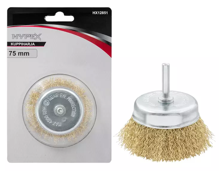 KUPPIPYÖRÖPUHDISTAJA 6MM/75MM - Teräsharjalaikat ja - harjat - 18001 - 1