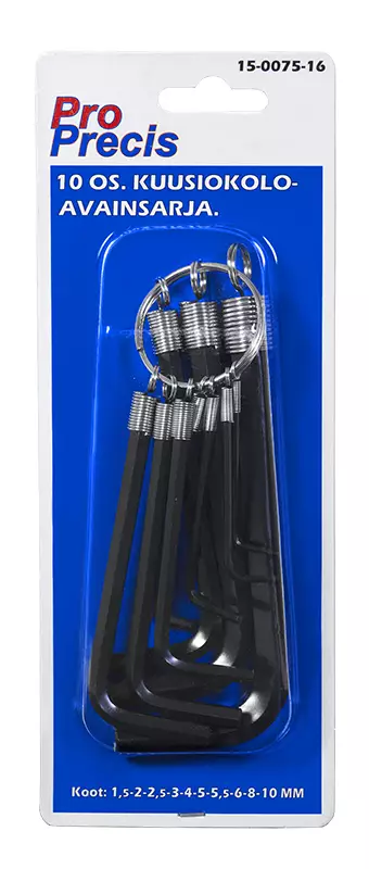 KUUSIOAVAINSARJA 1,5-10MM AVAINRENKAASSA - Kuusiokoloavaimet ja sarjat - 7501 - 1
