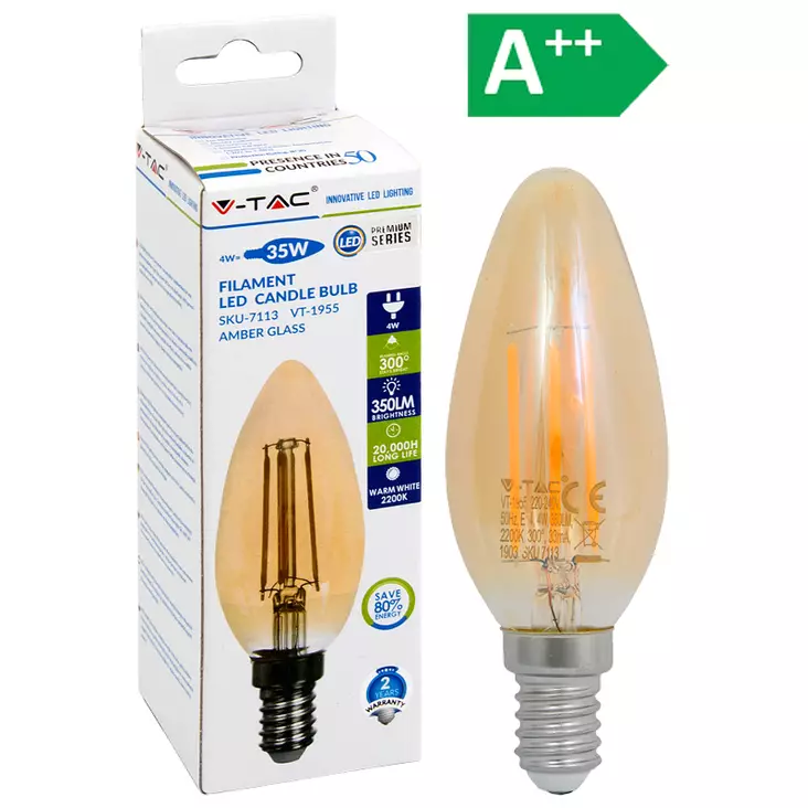 LED-POLTTIMO 4W E14 2200K 350LM CANDLE A - LED lamput E14 - 5371 - 1