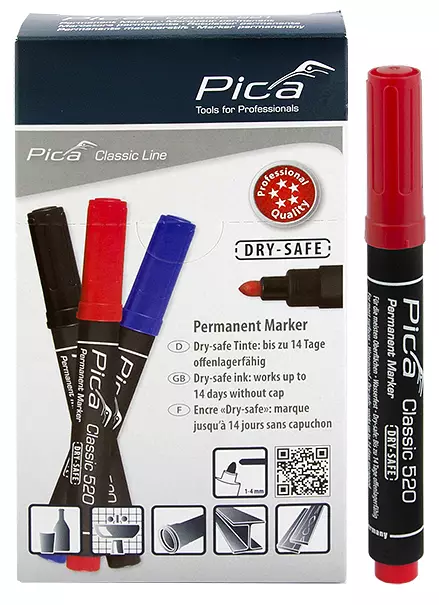 MERKINTÄTUSSI PYÖREÄ PUNAINEN 1-4MM - Merkintätuotteet - 4071 - 1