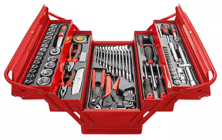 TYÖKALUPAKKI TYÖKALUILLA 1/4" 1/2" 76-OS - Hylsysarjat 1/4" vääntiöllä - 14141 - 1