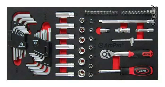 VA-TYÖKALUSARJA 1/4" 67-OS. FOAM - Työkalumoduulit - 5421 - 1