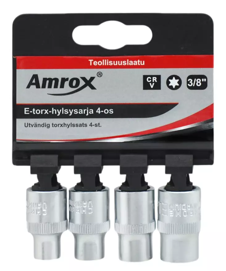 E-TORX-HYLSYSARJA 3/8" 4-OS - Hylsysarjat 3/8" vääntiöllä - 18582 - 1