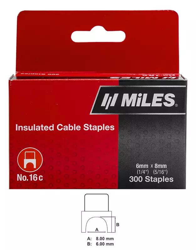 KAAPELINIITTI NO.16, 6X8 300KPL MILES - Nitojat ja niitit - 14372 - 1