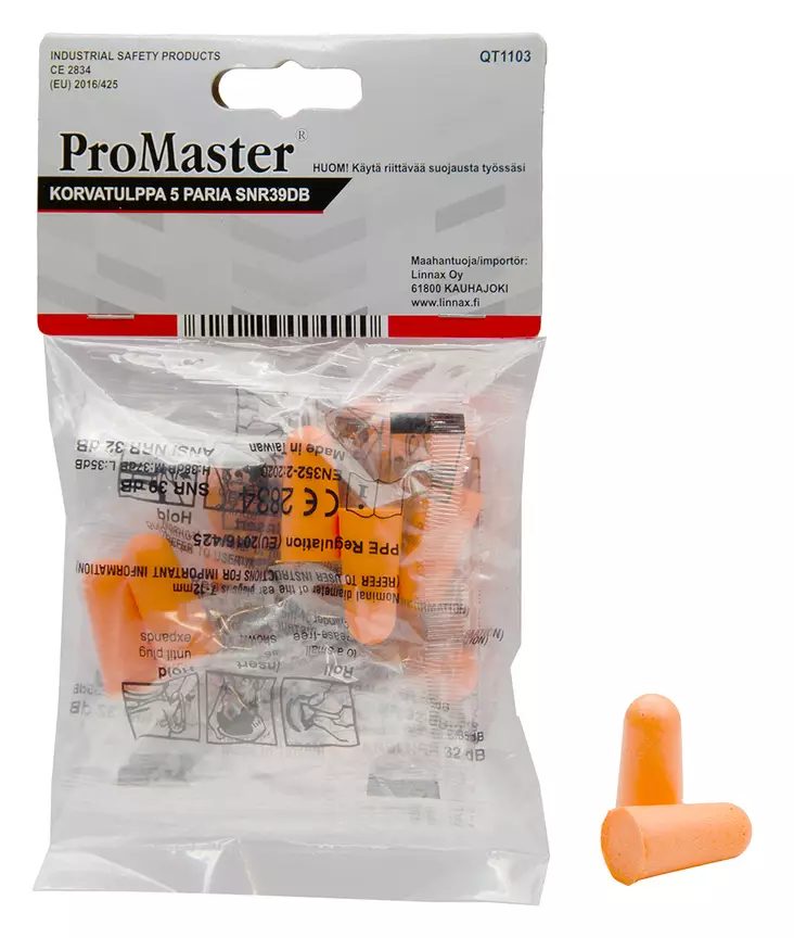 KORVATULPPA IRTO 5PR SNR39DB CE EN352-2 - Kuulosuojaimet ja korvatulpat - 602 - 1