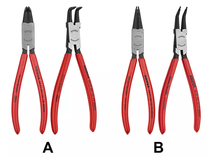 TAIVUTETUT SISÄPUOLISET LUKKORENGASPIHDIT Knipex - Lukkorengaspihdit - 8202 - 1