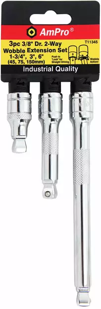 JATKOVARSISARJA 3/8" 3-OS. WOBBLE - Jatkovarret, vääntimet ja adapterit - 2513 - 1