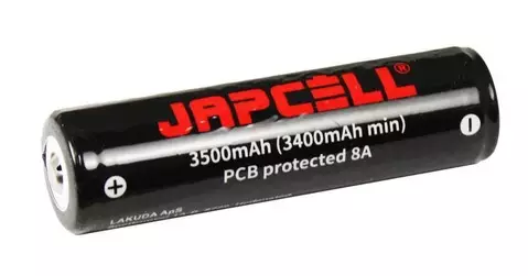 JAPCELL 18650 LADATTAVA LI-ION AKKU 3500 MAH - Otsavalaisimet - 34873 - 1