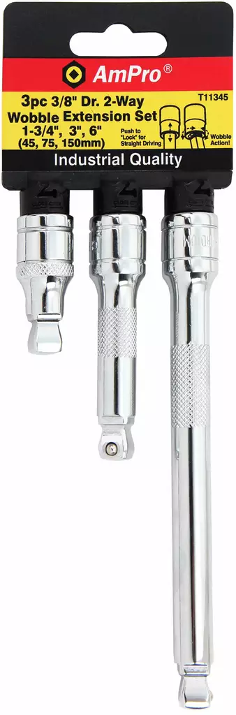 JATKOVARSISARJA 3/8" 3-OS. WOBBLE - Jatkovarret, vääntimet ja adapterit - 2513 - 1