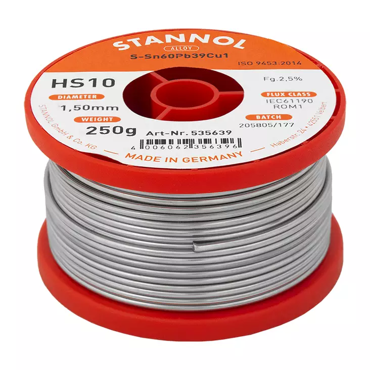 JUOTOSTINA 1,5 MM/250G HS10 - vain ammattikäyttöön - Ammattitinat, lyijylliset - 12223 - 1