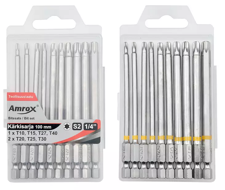 KÄRKISARJA TORX 10-OS 100MM. VÄRIKOODILLA - Ruuvauskärjet ja -sarjat - 30893 - 1