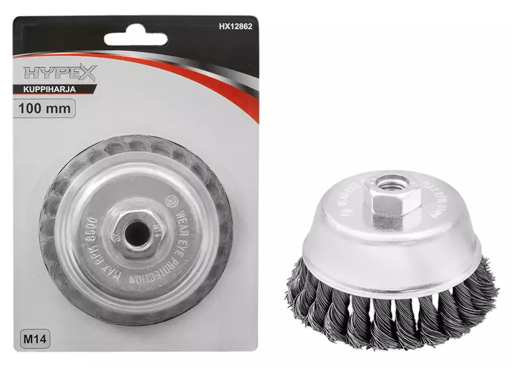 KUPPIPYÖRÖPUHDISTAJA M14/100MM KIERRETTY - Teräsharjalaikat ja - harjat - 18003 - 1