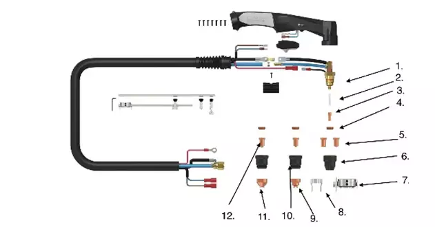 PLASMAPOLTIN P80A-12M - Plasma-Polttimet ja kulutusosat - 30633 - 1