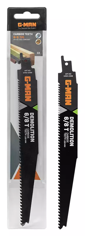 PURKUTERÄ KOVAMETALLI 228x25x1,25mm 6-8TPI GM - Kuvio- ja puukkosahanterät - 16253 - 1