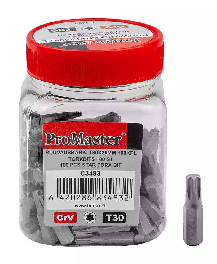 RUUVAUSKÄRKI T30X25MM 100KPL - Ruuvauskärjet ja -sarjat - 31283 - 1