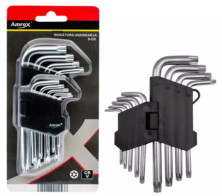 TORX-AVAINSARJA 9-OS. CRV REIÄLLÄ - Torx ja XZN-avaimet ja sarjat - 19093 - 1