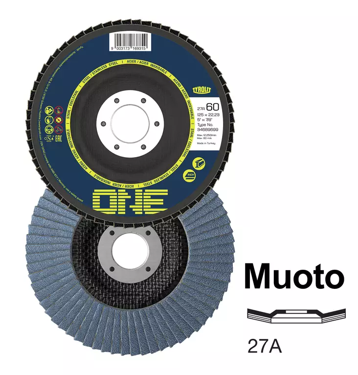 TYROLIT ONE LAMELLILAIKKA 125MM K40 2IN1 - Katkaisulaikat metallille - 31173 - 1