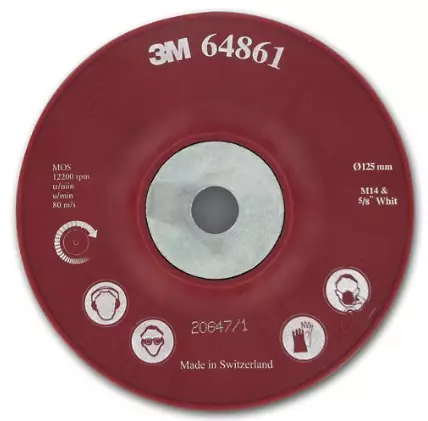 3M™ FIIBERIALUSTA VIISTETTY, 125 MM, PUNAINEN KOVA - Katkaisulaikat metallille - 34954 - 2