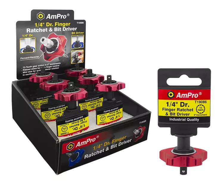 RÄIKKÄVÄÄNNIN JA KÄRKIPIDIN 1/4" SORMIMALLI - Räikkävääntimet - 13434 - 1