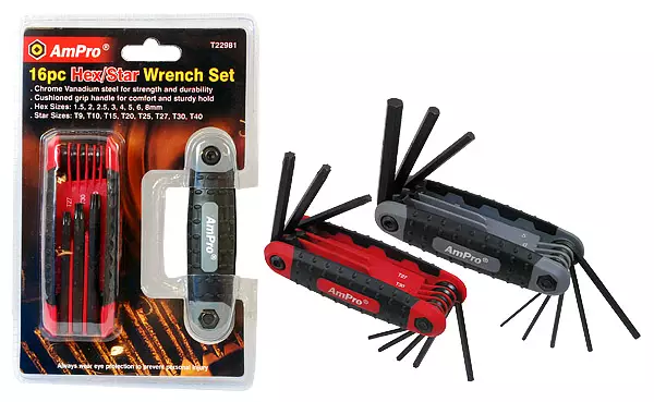 TORX/KUUSIOAVAINSARJA LINKKARI 16-OS.CRV - Torx ja XZN-avaimet ja sarjat - 2374 - 1