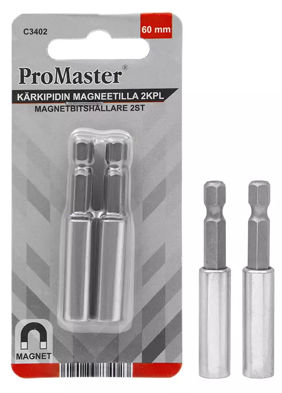 KÄRKIPIDIN MAGNEETILLA 60MM 2KPL - Jatkovarret, vääntimet ja adapterit - 4084 - 1