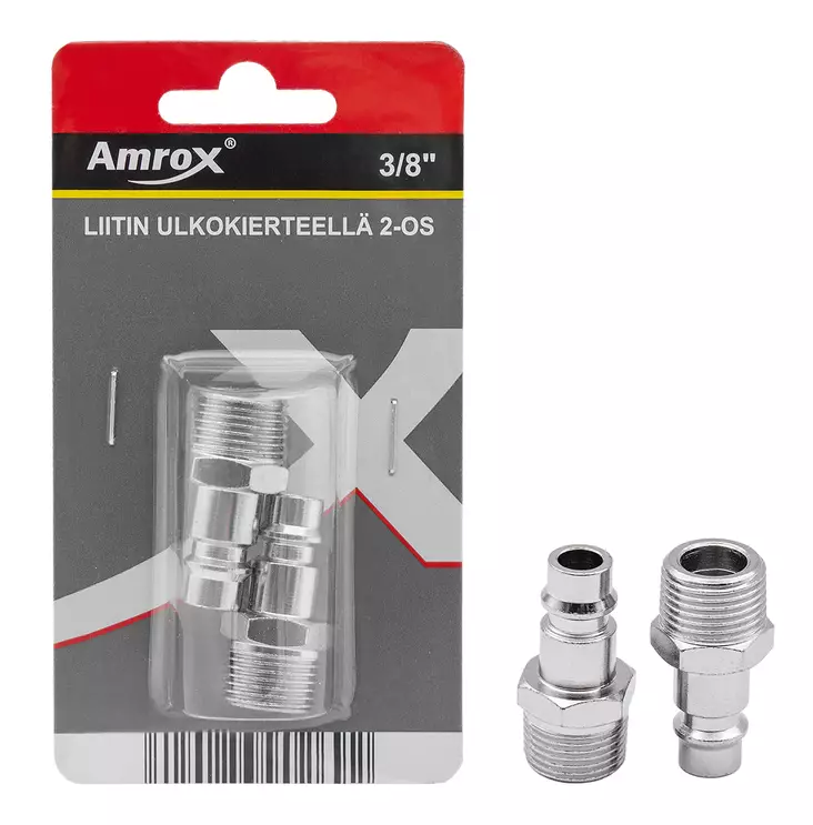 LIITIN 3/8" ULKOKIERTEELLÄ 2-OS. - Paineilmaliittimet - 18244 - 1