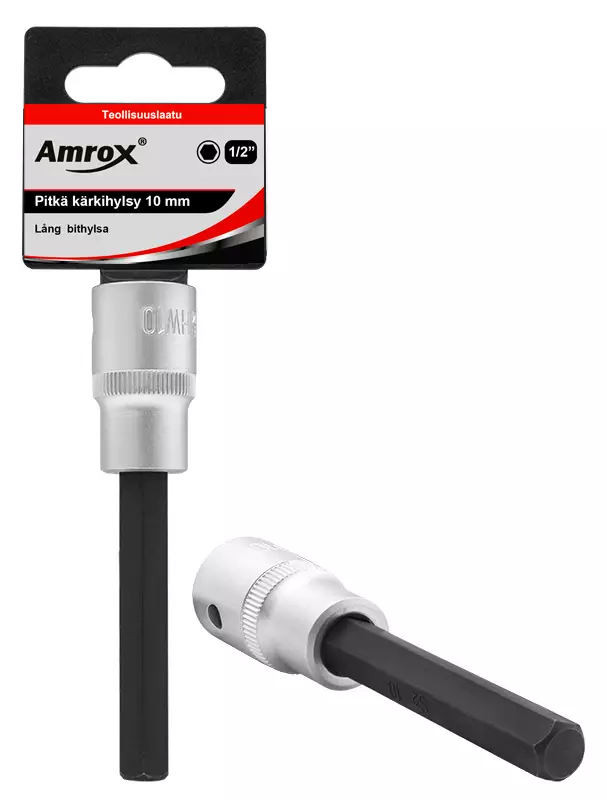PITKÄT KUUSIOKÄRKIHYLSYT 1/2" Amrox - Hylsyt 1/2" - 15834 - 1