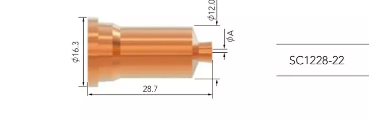 PLASMA TALTTAUSSUUTIN 2,2MM P120 1 KPL - Plasma-Polttimet ja kulutusosat - 17034 - 1