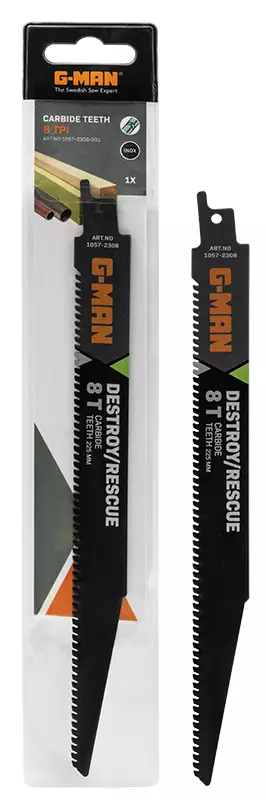 PURKUTERÄ KOVAMETALLI 225x20x1,35mm 8TPI GM - Kuvio- ja puukkosahanterät - 16254 - 1