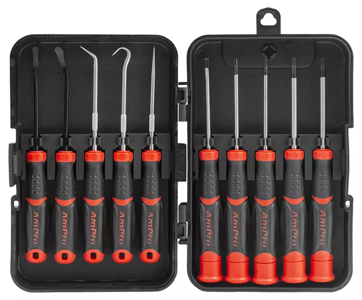 RUUVIMEISSELI JA TIIVISTEKOUKKUSARJA 10-OS - Ruuvitalttasarjat - 14144 - 1