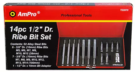 RIBE-KÄRKISARJA 1/2" 14-OS. - Hylsysarjat 1/2" vääntiöllä - 3095 - 2