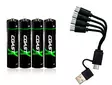 COAST AAA 1,5V 750MAH 4KPL+ LATAUSKAAPELI - Otsavalaisimet - 34875 - 1