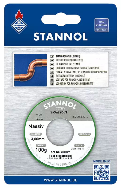 JUOTOSTINARULLA 3,0MM/100G LYIJYTÖN MASSIV - Juotoskolvit, tinat ja liimapistoolit - 7015 - 1