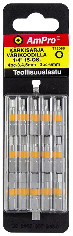 KÄRKISARJA KUUSIO 15-OS. VÄRIKOODILLA - Ruuvauskärjet ja -sarjat - 1465 - 1