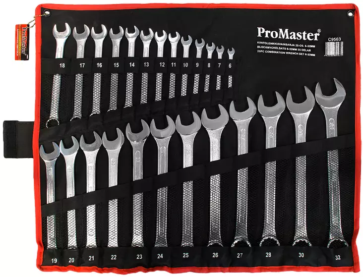 KIINTOLENKKIAVAINSARJA 25-OS. 6-32MM - Kiinto- ja räikkälenkkisarjat - 2505 - 1