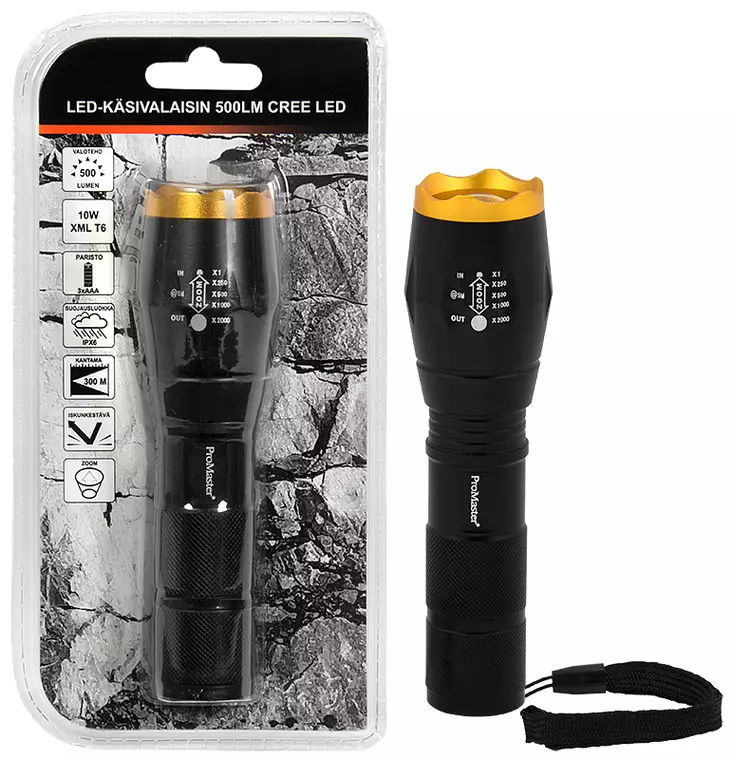 LED-KÄSIVALAISIN 500LM 10W XML T6 - Käsivalaisimet - 6205 - 1