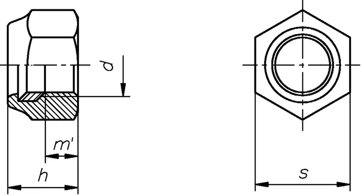LUKITUSMUTTERI DIN985 ZN - Pultit ja mutterit - 31865 - 1