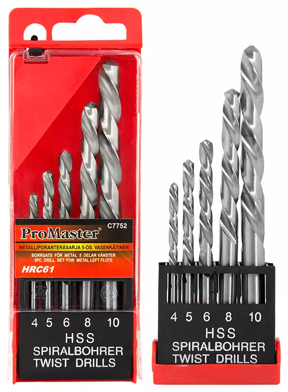 METALLIPORANTERÄSARJA 5-OS. VASEN - Kierukkaporasarjat HSS - 6785 - 1